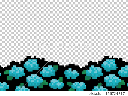 ドット絵の紫陽花黒背景素材・ゲーム風デザイン ドット絵の紫陽花黒背景素材・ゲーム風デザイン 126724217