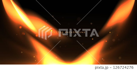 Abstract sparkle flame concept on dark background. 126724276