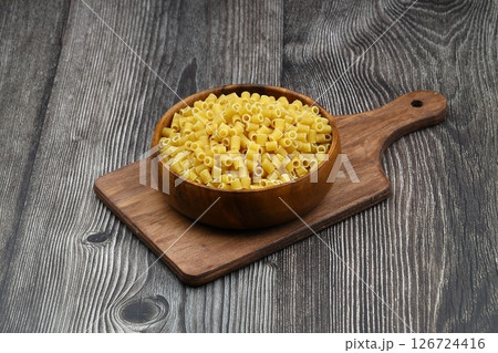 Italian Food background on wooden table. Top view. 126724416