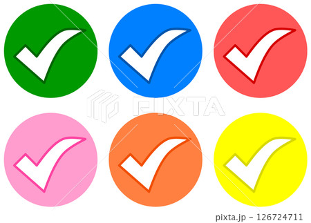 確認や選択で使用するチェックマークのイラスト 126724711