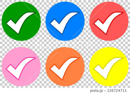 確認や選択で使用するチェックマークのイラスト 126724711