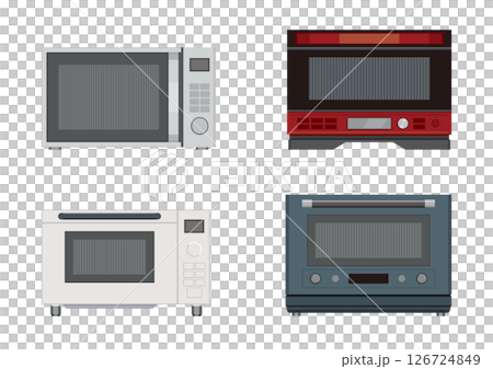 おしゃれな電子レンジのベクターイラスト 126724849