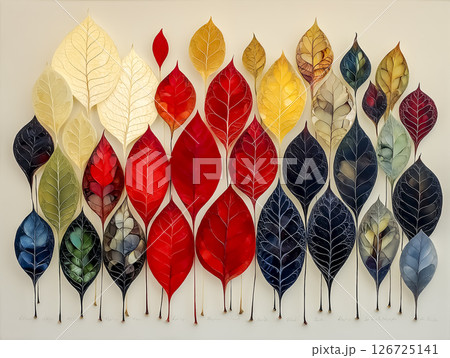 秋のイメージ　落ち葉の背景素材 126725141