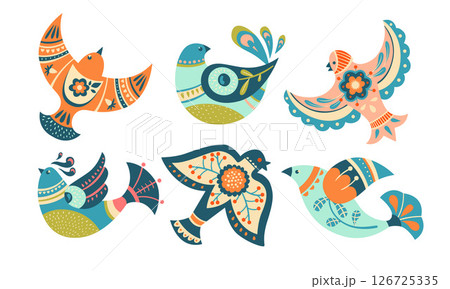 Beautiful and Colorful Illustrated Birds in Playful and Creative Designs and Patterns Beautiful and Colorful Illustrated Birds in Playful and Creative Designs and Patterns 126725335
