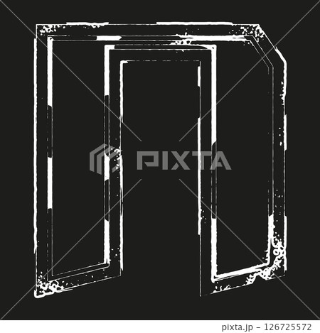 Grunge style letter on black background. 126725572