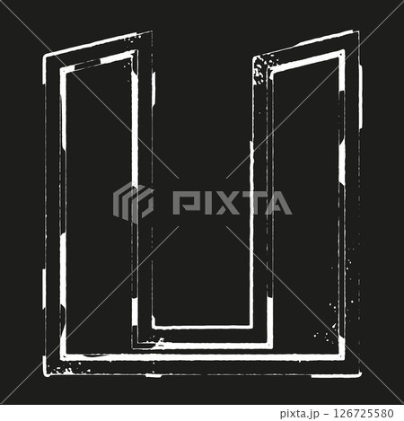 Grunge style letter on black background. 126725580
