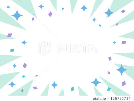 キラキラカワイイ幾何学サンバースト背景 126725734