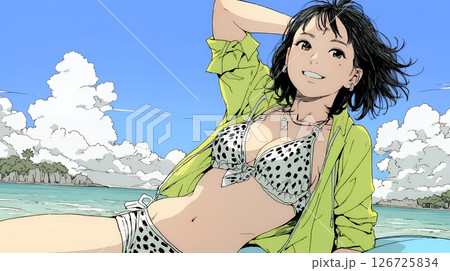ビーチリゾートを旅行中のビキニ姿の若い女性 126725834