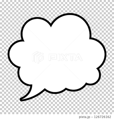 シンプルな吹き出しのイラスト　もこもこ 126726162
