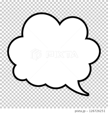 シンプルな吹き出しのイラスト もこもこ シンプルな吹き出しのイラスト もこもこ 126726251