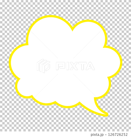 シンプルな吹き出しのイラスト　もこもこ 126726252