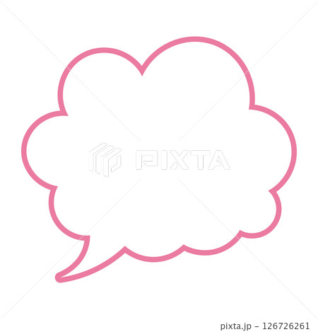 シンプルな吹き出しのイラスト　もこもこ 126726261