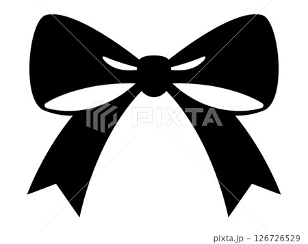 シンプルなリボンの装飾　モノトーン 126726529