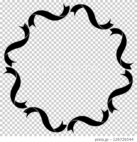 Simple ribbon circular frame in monochrome Simple ribbon circular frame in monochrome 126726544