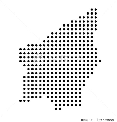 San Marino country dotted map. Black spot pixel illustration isolated on white background. Vector circle mosaic. San Marino country dotted map. Black spot pixel illustration isolated on white background. Vector circle mosaic. 126726656