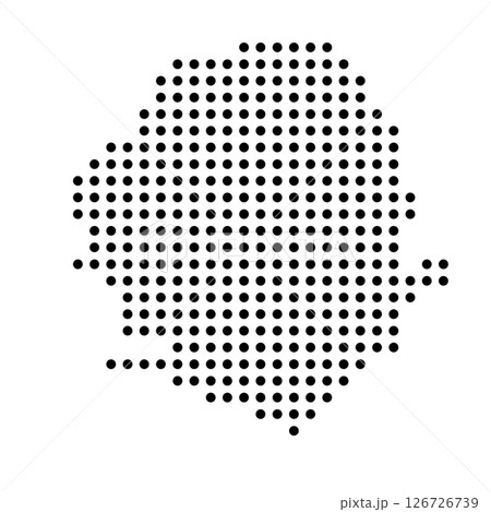 Sierra Leone country dotted map. Black spot pixel illustration isolated on white background. Vector circle mosaic. 126726739