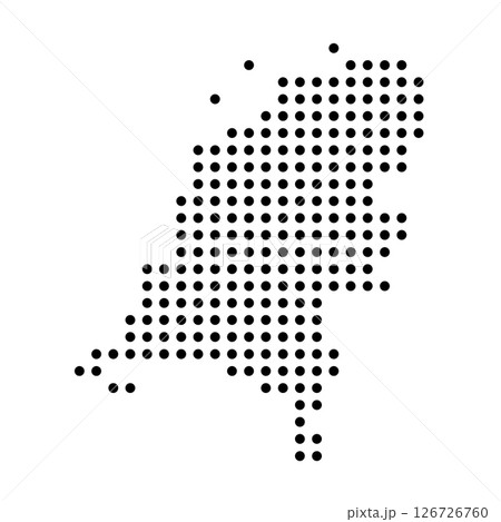 Netherlands country dotted map. Black spot pixel illustration isolated on white background. Vector circle mosaic. 126726760