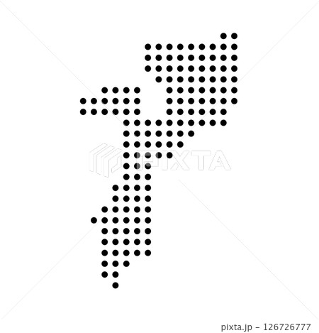 Mozambique country dotted map. Black spot pixel illustration isolated on white background. Vector circle mosaic. Mozambique country dotted map. Black spot pixel illustration isolated on white background. Vector circle mosaic. 126726777