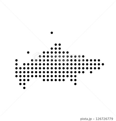 Russia country dotted map. Black spot pixel illustration isolated on white background. Vector circle mosaic. Russia country dotted map. Black spot pixel illustration isolated on white background. Vector circle mosaic. 126726779