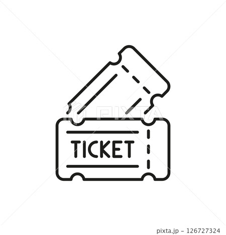 Ticket Icon. Event Admission, Entertainment Access, And Reservation Outline Symbol. Concert, Movie, And Travel Ticketing. Editable Stroke. Isolated Vector Illustration Ticket Icon. Event Admission, Entertainment Access, And Reservation Outline Symbol. Concert, Movie, And Travel Ticketing. Editable Stroke. Isolated Vector Illustration 126727324