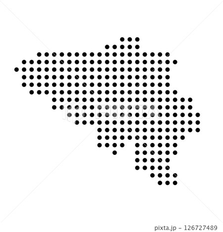Belgium country dotted map. Black spot pixel illustration isolated on white background. Vector circle mosaic. Belgium country dotted map. Black spot pixel illustration isolated on white background. Vector circle mosaic. 126727489