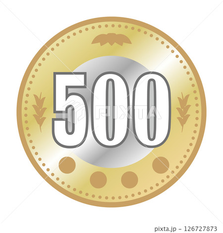 500円玉のイラスト/ベクター 126727873
