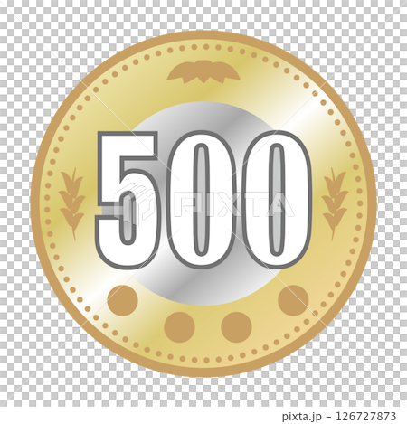 500日圓硬幣插圖/向量圖 126727873