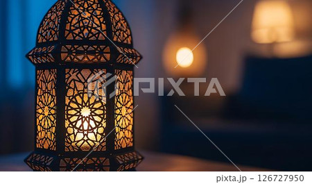 Intricate Metal Lantern, Ramadan Decor 126727950