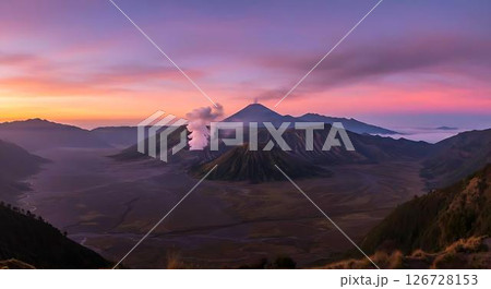 Volcanic Sunrise Landscape, Bromo Tengger Semeru National Park Volcanic Sunrise Landscape, Bromo Tengger Semeru National Park 126728153