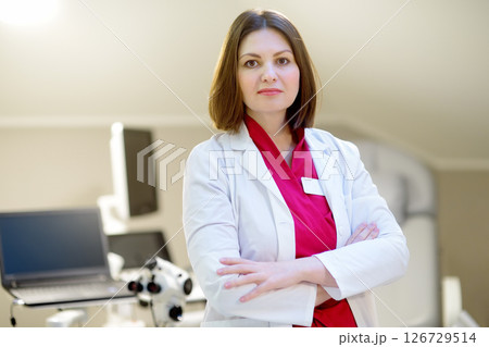Portrait of female obstetrician gynecologist in office during work. 126729514