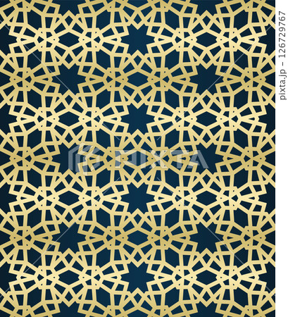 Islamic background with traditional style arabic. Seamless pattern for card, background, fabric or abstract design. Muslim ornament. Islamic background with traditional style arabic. Seamless pattern for card, background, fabric or abstract design. Muslim ornament. 126729767