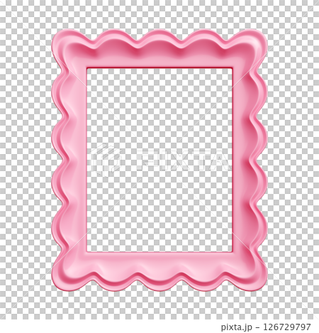 Scallop frame 3d pink border exhibits shell-reminiscent wavy shape. Curling ripples craft decorative rectangular perimeter. Enchanting womanly detail provides whimsical flair for greetings or invites. Scallop frame 3d pink border exhibits shell-reminiscent wavy shape. Curling ripples craft decorative rectangular perimeter. Enchanting womanly detail provides whimsical flair for greetings or invites. 126729797