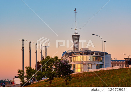 Nizhny Novgorod River Station at Sunset 126729924