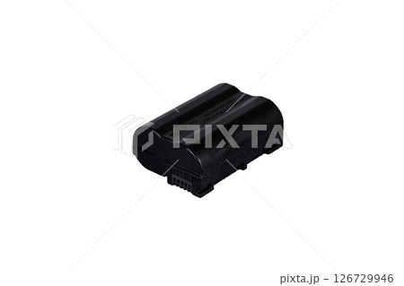 Nikon Z camera battery on a white background Nikon Z camera battery on a white background 126729946