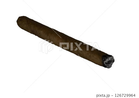 Brown cigar hand made from real tobacco leaves Brown cigar hand made from real tobacco leaves 126729964