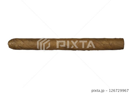 Brown cigar hand made from real tobacco leaves Brown cigar hand made from real tobacco leaves 126729967