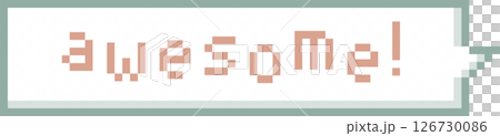 retro game 8bit pixel art awesome speech bubble balloon, flat design png illustration 126730086