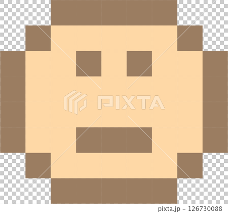 Pixel art emoji emoticon smile face, flat png transparent element design 126730088
