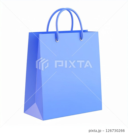 Light Blue Paper Shopping Bag on White Background Light Blue Paper Shopping Bag on White Background 126730266
