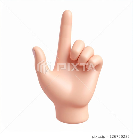 3D Render of a Light Pink Hand Pointing Upwardsのイラスト素材 [126730283] - PIXTA