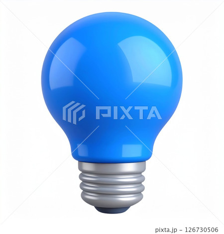 Blue Lightbulb on White Background 126730506