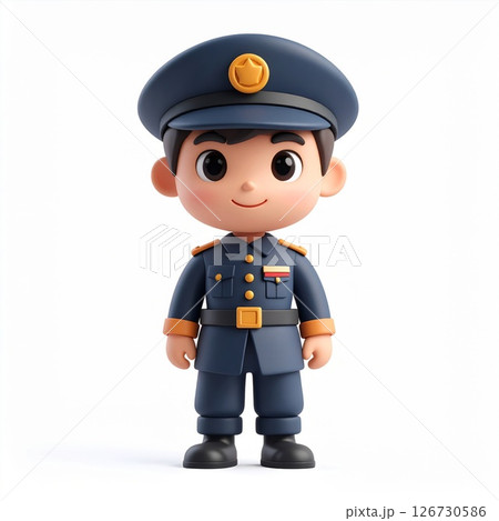Cute Cartoon Police Officer Illustration Cute Cartoon Police Officer Illustration 126730586