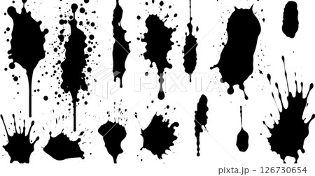 Set of vector brushes. Mega pack set of different brush strokes: black ink splatter, blots, round freehand drawings, grungy drawn lines, waves, circles, triangles, art design elements Set of vector brushes. Mega pack set of different brush strokes: black ink splatter, blots, round freehand drawings, grungy drawn lines, waves, circles, triangles, art design elements 126730654