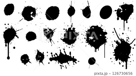 Set of vector brushes. Mega pack set of different brush strokes: black ink splatter, blots, round freehand drawings, grungy drawn lines, waves, circles, triangles, art design elements Set of vector brushes. Mega pack set of different brush strokes: black ink splatter, blots, round freehand drawings, grungy drawn lines, waves, circles, triangles, art design elements 126730656