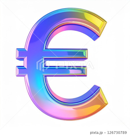 Holographic Rainbow Euro Symbol Holographic Rainbow Euro Symbol 126730789