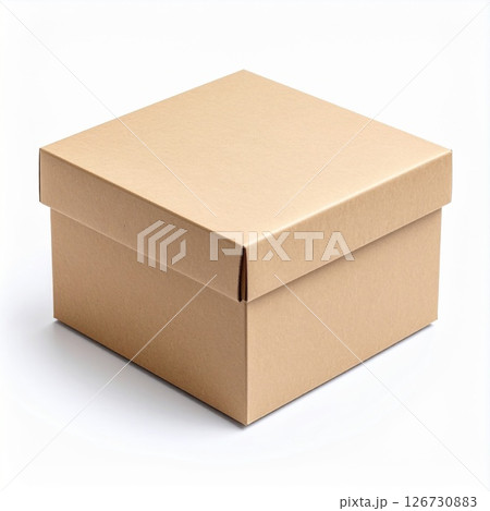 Brown Cardboard Box on White Background 126730883