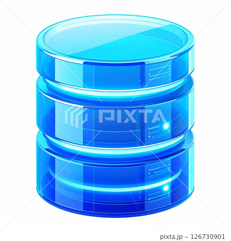 Isometric Blue Glowing Database Server Icon Isometric Blue Glowing Database Server Icon 126730901