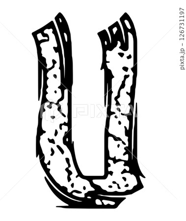 Grungy vector font. Art lettering. 126731197