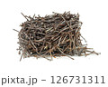 Rusty twisted nails extracted from wood. 126731311