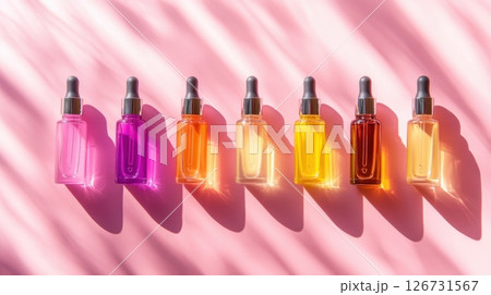 Colorful essential oil bottles 126731567